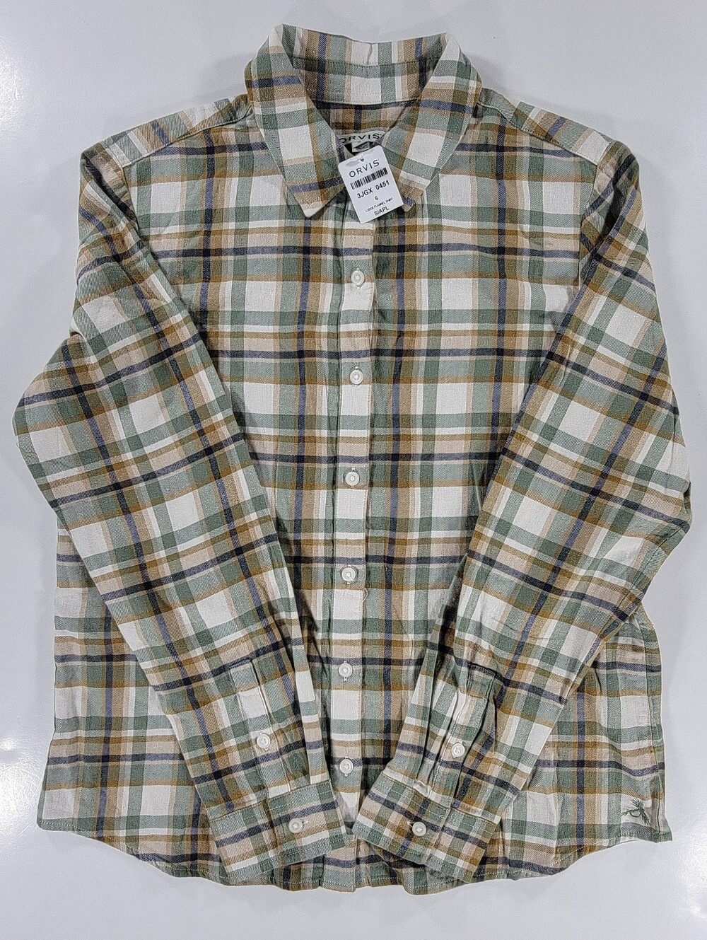NEW Orvis Multicolor Plaid Lodge Flannel Button Up Shirt Women's Small NWT